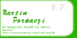 martin porpaczi business card